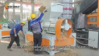 Rice Straw Shredding with Spiral Shredder - Agricultural Recycling Innovation!