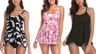 FLYILY Women's Mesh Tankini Swimwear Sets