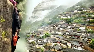 The Most Dangerous Cliff Village in the World | Rural Life in China | Survival on the Edge