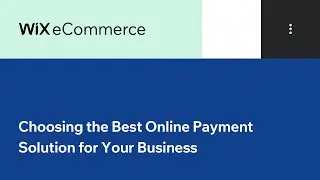 Wix eCommerce | Choosing the Best Online Payment Solution for Your Business