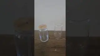 Clear Glass Cups with Bamboo Lids