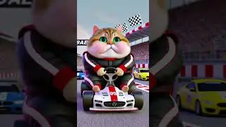 Racing Ready: The Adventures of Chubby Cat Racer!🐱 貓咪賽車手🐱 #cat #funny #kitty #喵咪 #貓 #ai