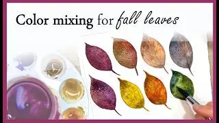 EASY Color Mixing & Granulation for Fall Leaves | Testing Rembrandt Watercolor 