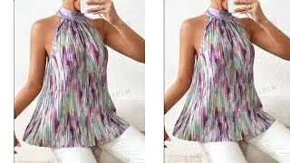 DIY: How to Cut and Sew HALTER NECK TOP/ Easy Beginners Friendly Tutorial