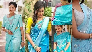 BEAUTIFUL TURQUOISE BLUE SHADE SAREES, PASTEL BLUE SHADE SAREE COLLECTIONS 2022