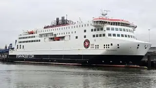 Manxman departing with the last Steam Packet sailing from Belfast to Douglas. 28/12/25