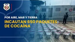 POR AIRE, MAR Y TIERRA INTERVIENEN LANCHA CON 650 PAQUETES DE PRESUNTA COCA&Iacute;NA