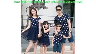 Best Family Matching Clothes Mother Daughter Dresses Matching Father Son Outfits Cotton Print Stars
