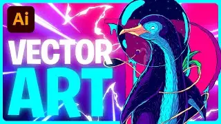 Penguin Illustration - Drawing on Paper and Vectoring in Adobe Illustrator - Speed Art