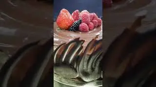 Chocolate Mousse Cake | Chocolate Ganache | Strawberry Fruits Design #shorts @Junito Cake Design
