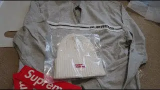 Supreme SS18 Week 14 Pickup/Unboxing Half Zip Warmup + Overdyed Ribbed Beanie