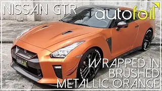 Autofoil: Nissan GTR Wrapped in Brushed Metallic Orange Car Vinyl Wrap