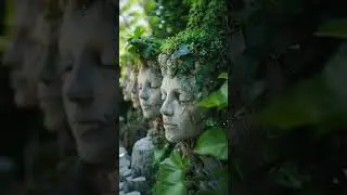🪴🗿 Stunning Statue Art with Plants &ndash; Unique D&eacute;cor Ideas#shorts #indoorplants #viral #trending