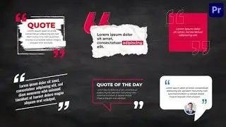 Premiere Pro Template: Trendy Quotes Titles | Corporate Text Pack + Free Font
