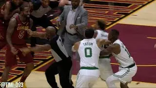 JR Smith and Aron Baynes gets tangled up, Marcus Smart goes after JR and gets ejected