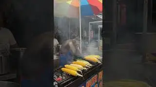 OMG! Monkey Cooking Corn at Food Stall! 🤯 #shorts