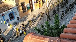 Greek Army Parade Samos Pythagorio 6 August Flag Raising &Sigma;ά&mu;&omicron;&sigmaf; &Pi;&upsilon;&theta;&alpha;&gamma;ό&rho;&epsilon;&iota;&omicron; Έ&pi;&alpha;&rho;&sigma;&eta; &Sigma;&eta;&mu;&alpha;ί&alpha;&sigmaf; 6 &Alpha;ύ&gamma;&omicron;&upsilon;&sigma;&tau;&omicron; 