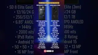 Redmagic 11 Pro plus vs ASUS ROG PHONE 9 Pro | Ultimate Gaming Mobile Comparison 🔥 #gaming