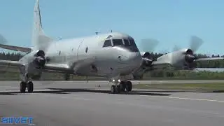 Extremerely Close Encounter With P-3C Orion - 4 Engine Patrol Aircraft Taxi Overhead [Pori 2022]