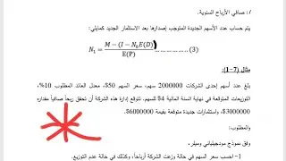 الإدارة المالية للشركات 11/21 (توزيع استثمارات الخسارة والربح للاسهم)