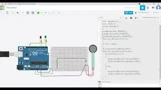Force Sensor and LED Interfacing   Tinkercad Arduino Tutorial  Step by Step Guide