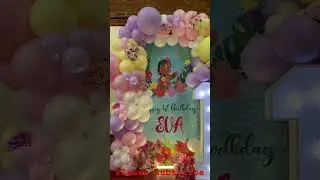 Baby moana 1st birthday party decor balloons pastel flowers one princess