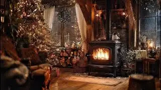 Stone Hearth Christmas Fireplace |Cozy Night Fire Sounds for Calm Winter Sleep #sleepaid 