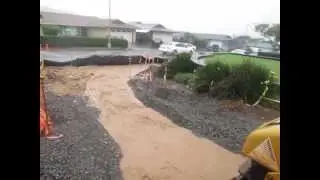 Kaopa Development Storm Runoff - 2-11-2011 - View from Akiahala Street