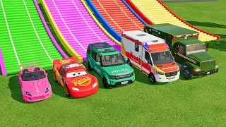Transporting Police Cars & Ambulance with Mercedes Police Trucks | FS22