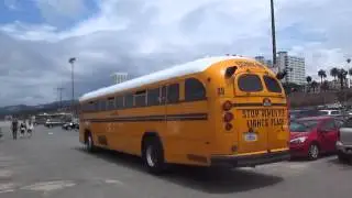 Crown School Bus at Santa Monica Pier Nice Detroit Diesel 6V71 Engine