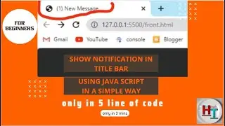 how to show notification in title bar using JS | with source code