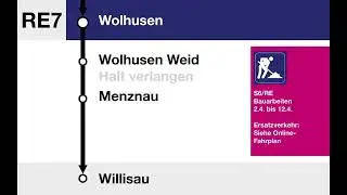 BLS Ansage &bull; RE7 &bull; Wolhusen, nach Entlebuch bitte umsteigen