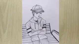 How to draw a boy sitting alone || Pencil sketch drawing for beginners