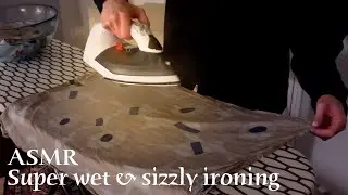 ASMR 🌙 Ironing wet textiles - Sizzle, water and fabric sounds (no talking)