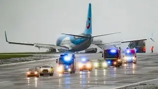 Tui Boeing 737 Skids Off Runway due to Heavy Storm at Leeds Bradford Airport