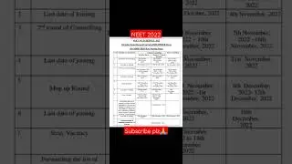 #Neet 2022 counselling schedule for AIQ and State Quota🔥🩺