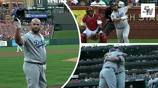 Albert Pujols receives STANDING OVATION, then hits HOMER in return to Busch Stadium as a Dodger! 👏