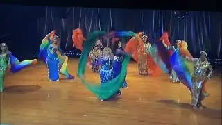 Awesome group belly dance with Veils, Fan Veils and Veil Poi (VOI)