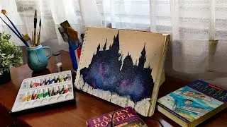 Hogwarts watercolor timelapse
