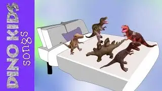 5 Little Monkeys Jumping on the Bed (Dinosaur Version) | Dino Kids Songs