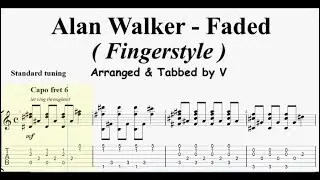 Alan Walker - Faded ( Fingerstyle Guitar Tab )
