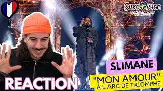 Reaction 🇨🇵 Slimane - Mon Amour (Live Performance L'Arc de Triomphe) France Eurovision 2024 (SUBTLD)