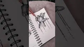 Psychological drawing 🌒✏️#art #sketchbook #artist #creepy #sketch #dark #drawing #pencil