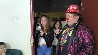 Clown makes a couple laugh