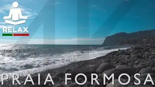 Madeira, Portugal - [4K] Relaxing Ocean Waves Sounds for Sleep, Study, Yoga - Praia Formosa Funchal.