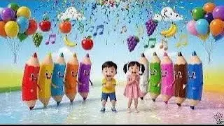 🎨 Farben & Fr&uuml;chte Lied  Kinder &ndash; Bunte Stifte tanzen! | Lernvideo f&uuml;r Vorschule & Kindergarten