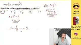 1. Dereceden Denklemler  Test 1 Miray Yayınları TYT Soru Bankası