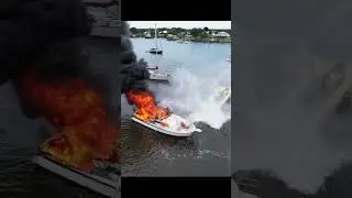 Boat fire, man narrowly escapes & saved by MCSO, TowBoat US tows vessel to fire department.