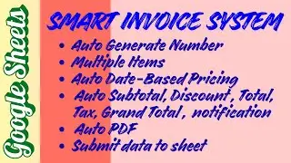 Smart Invoice System Multiple Items-auto based price, total-disc-tax-bank account, pdf, auto submit