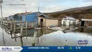 People in Nightmute access the damage from record storms